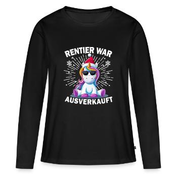 Renne a été vendu Licorne Noël - T-shirt manches longues Premium bio Femme - noir - Devant - Julia (174cm)