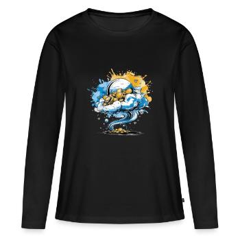 LA BULLE ET UN TOURBILLON - T-shirt manches longues Premium bio Femme - noir - Devant - Julia (174cm)