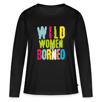femme sauvage de Bornéo Malaisie île d’Asie - T-shirt manches longues Premium bio Femme - noir - Devant - Julia (174cm)