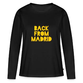 Souvenir Madrid - T-shirt manches longues Premium bio Femme - noir - Devant - Julia (174cm)