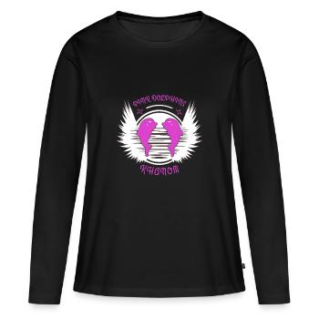 Rosa Delphin Thailand Asien - Frauen Premium Bio Langarmshirt - Schwarz - Vorne - Julia (174cm)