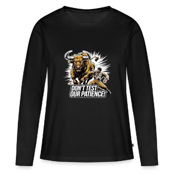 UN TAUREAU QUI DÉTRUIT TOTALEMENT UN MATADOR - T-shirt manches longues Premium bio Femme - noir - Devant - Julia (174cm)