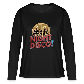 DISCOTHÈQUE NOCTURNE - T-shirt manches longues Premium bio Femme - noir - Devant - Julia (174cm)