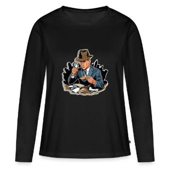 DÉTECTIVES EN ACTION - T-shirt manches longues Premium bio Femme - noir - Devant - Julia (174cm)