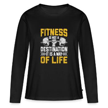 Le fitness comme mode de vie - T-shirt manches longues Premium bio Femme - noir - Devant - Julia (174cm)
