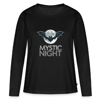 FLEDERMAUS MYSTISCHE NACHT - Frauen Premium Bio Langarmshirt - Schwarz - Vorne - Julia (174cm)