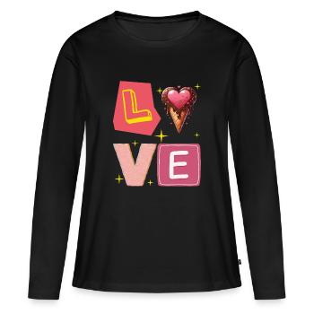 Chocolate Cream - Gourmand and Mignon Sweet Love - Women's Premium Organic Long Sleeve Shirt - black - Front - Julia (174cm)