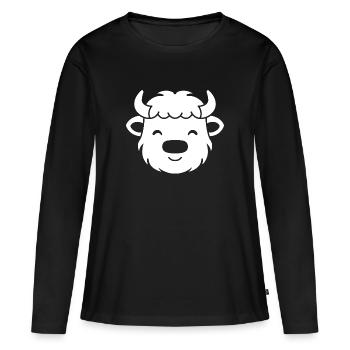 Buffle - T-shirt manches longues Premium bio Femme - noir - Devant - Julia (174cm)
