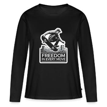 SKATEBOARD - Women's Premium Organic Long Sleeve Shirt - black - Front - Julia (174cm)