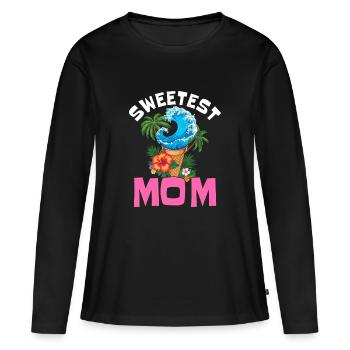 Sweetest Mom – Summer & Waves - Women's Premium Organic Long Sleeve Shirt - black - Front - Julia (174cm)