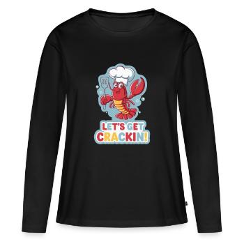 LASS UNS LOSLEGEN - Frauen Premium Bio Langarmshirt - Schwarz - Vorne - Julia (174cm)