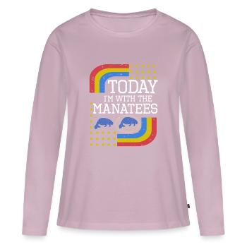Vintage Slogan SEEKÜHE - Frauen Premium Bio Langarmshirt - Altrosa - Vorne - Julia (174cm)