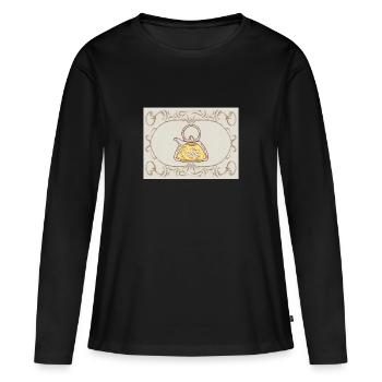 Théière Florale Vintage Illustration Flora Vintage - T-shirt manches longues Premium bio Femme - noir - Devant - Julia (174cm)