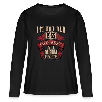 pas vieux classique haha drôle pour - T-shirt manches longues Premium bio Femme - noir - Devant - Julia (174cm)