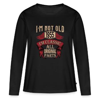 pas vieux classique haha drôle - T-shirt manches longues Premium bio Femme - noir - Devant - Julia (174cm)