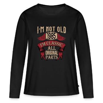 pas vieux classique haha witzig fu - T-shirt manches longues Premium bio Femme - noir - Devant - Julia (174cm)