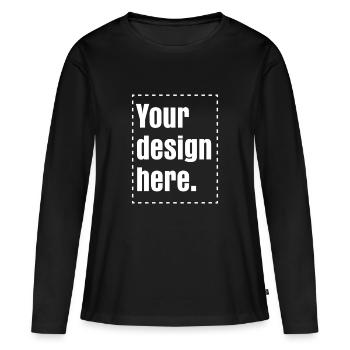 Votre design ici haha pisswitzig - T-shirt manches longues Premium bio Femme - noir - Devant - Julia (174cm)