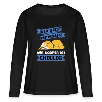 frisson corporel haha je me pisse - T-shirt manches longues Premium bio Femme - noir - Devant - Julia (174cm)