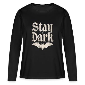 RESTEZ DANS L’OBSCURITÉ - T-shirt manches longues Premium bio Femme - noir - Devant - Julia (174cm)