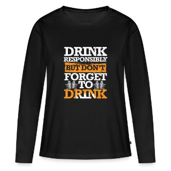 Barman Barman Barman - T-shirt manches longues Premium bio Femme - noir - Devant - Julia (174cm)