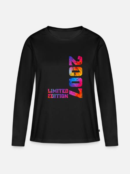 18 jaar oud geboren in 2007 18e verjaardag jongen meisje - Vrouwen Premium Bio shirt met lange mouwen - zwart