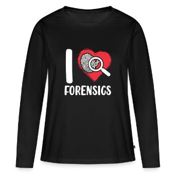 Criminalistique Enquêteur de scène de crime - T-shirt manches longues Premium bio Femme - noir - Devant - Julia (174cm)