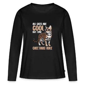 Alle Katzen Sind Cool, Aber Winzige Cheetahs - Frauen Premium Bio Langarmshirt - Schwarz - Vorne - Julia (174cm)