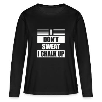 Ich Schwitze Nicht, Ich Kreide Boulder - Frauen Premium Bio Langarmshirt - Schwarz - Vorne - Julia (174cm)