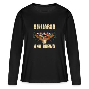 Billard et bières : une combinaison parfaite pour - T-shirt manches longues Premium bio Femme - noir - Devant - Julia (174cm)