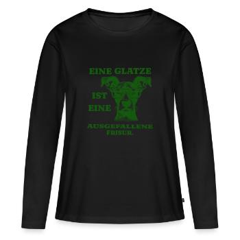 Baldness is an unusual hairstyle - Women's Premium Organic Long Sleeve Shirt - black - Front - Julia (174cm)