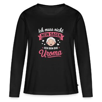 Je n’ai pas besoin de dire non, je suis l’arrière-grand-mère - T-shirt manches longues Premium bio Femme - noir - Devant - Julia (174cm)