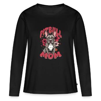 Pitbull Mom Pitbulls - Women's Premium Organic Long Sleeve Shirt - black - Front - Julia (174cm)