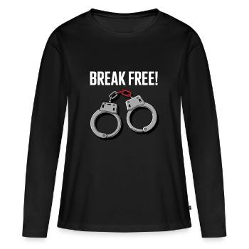 BREAK FREE - Women's Premium Organic Long Sleeve Shirt - black - Front - Julia (174cm)