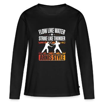 Escrima Arnis Arts Martiaux - T-shirt manches longues Premium bio Femme - noir - Devant - Julia (174cm)