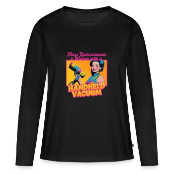 Vacuuming Household Housekeeper - Women's Premium Organic Long Sleeve Shirt - black - Front - Julia (174cm)