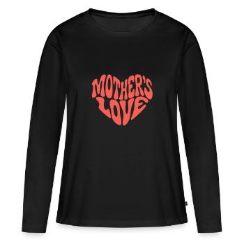 L’amour infini d’une mère et sincère - T-shirt manches longues Premium bio Femme - noir - Devant - Julia (174cm)