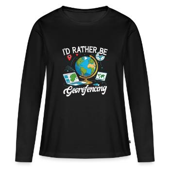 Géoréférencement des systèmes d’information géographique - T-shirt manches longues Premium bio Femme - noir - Devant - Julia (174cm)