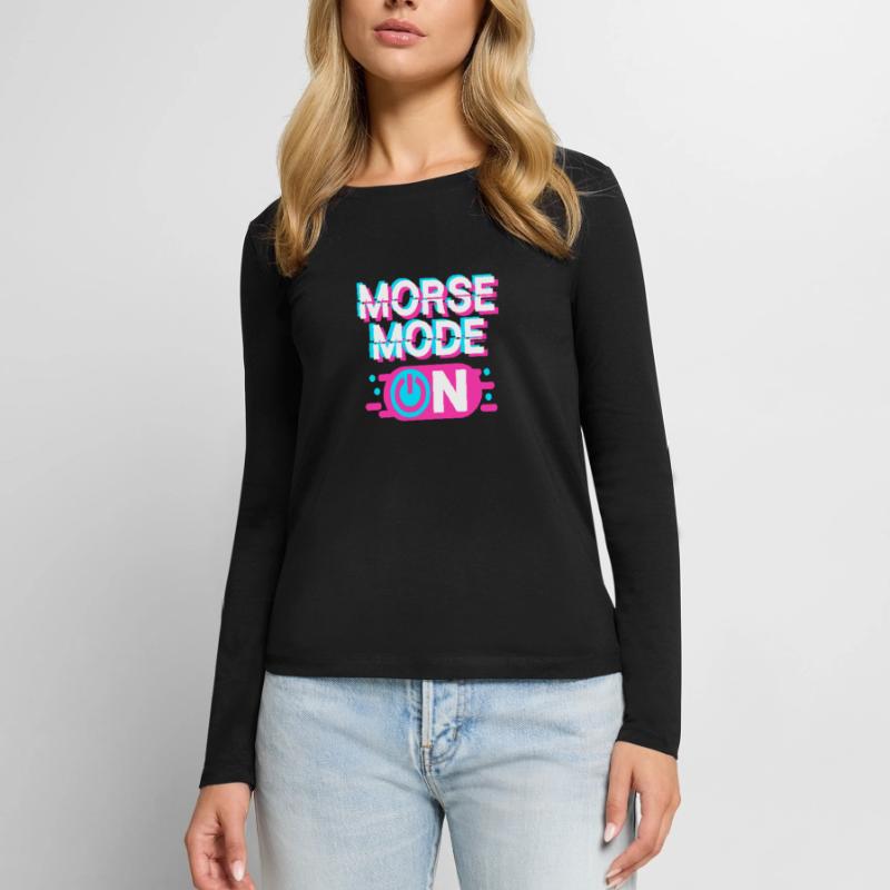 Morsecode Morse Code On Frauen Premium Bio Langarmshirt