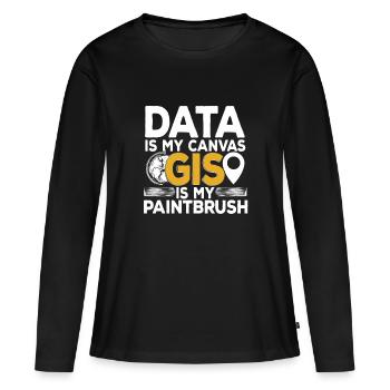 Systèmes d’information géographique - T-shirt manches longues Premium bio Femme - noir - Devant - Julia (174cm)