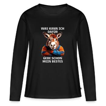 QUE PUIS-JE FAIRE À CE SUJET - T-shirt manches longues Premium bio Femme - noir - Devant - Julia (174cm)