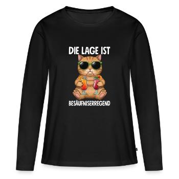 La situation est l’ivresse - T-shirt manches longues Premium bio Femme - noir - Devant - Julia (174cm)