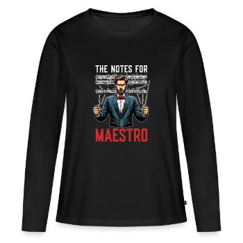 Directeur musical Les notes pour le maestro mélomane - T-shirt manches longues Premium bio Femme - noir - Devant - Julia (174cm)