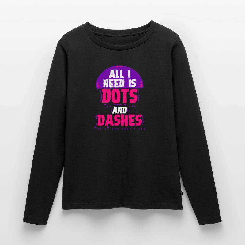 Morsecode Morse Code Points et tirets T-shirt manches longues Premium bio Femme