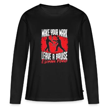 Escrima Power Arnis Arts Martiaux - T-shirt manches longues Premium bio Femme - noir - Devant - Julia (174cm)