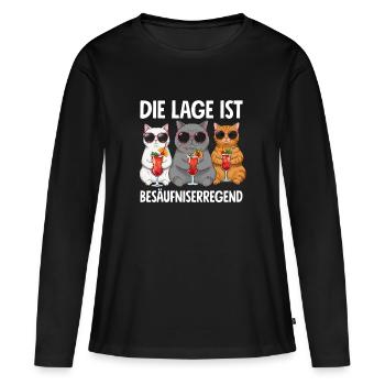 Die Lage Ist Besäufniserregend - Frauen Premium Bio Langarmshirt - Schwarz - Vorne - Julia (174cm)
