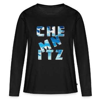 CHEMNITZ - T-shirt manches longues Premium bio Femme - noir - Devant - Julia (174cm)