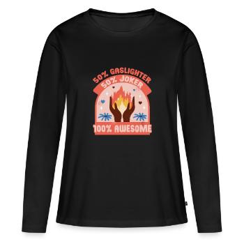 Allume-gaz Gaslighting - T-shirt manches longues Premium bio Femme - noir - Devant - Julia (174cm)
