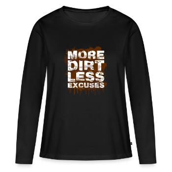 Plus de terre Schlammlauf Mud Run Muddy Race - T-shirt manches longues Premium bio Femme - noir - Devant - Julia (174cm)