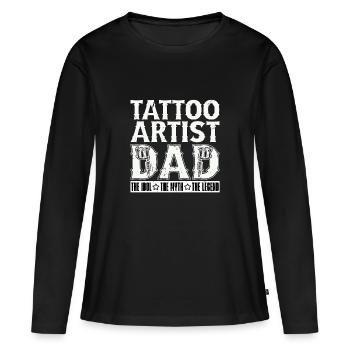 Tatoueur Papa L’Idole Le Mythe Arts du tatouage - T-shirt manches longues Premium bio Femme - noir - Devant - Julia (174cm)