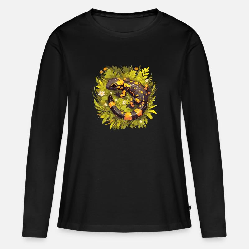 Salamanders Salamander - Frauen Premium Bio Langarmshirt - Schwarz